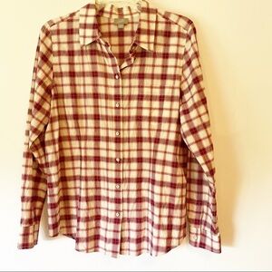 𝅺J.JILL Button Down Shirt Plaid Pink Size Medium